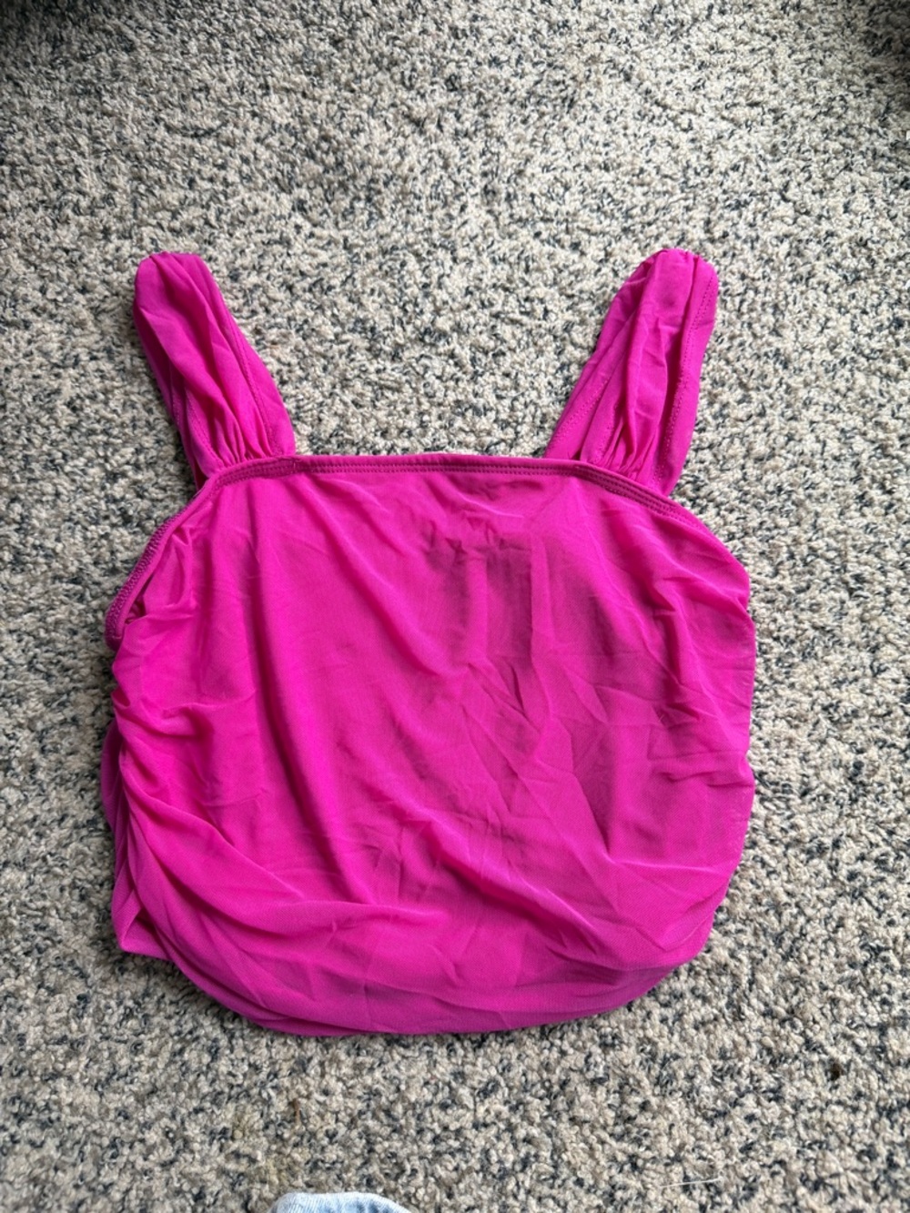 SHEIN Bright Fuchsia Square Neck Tank Top